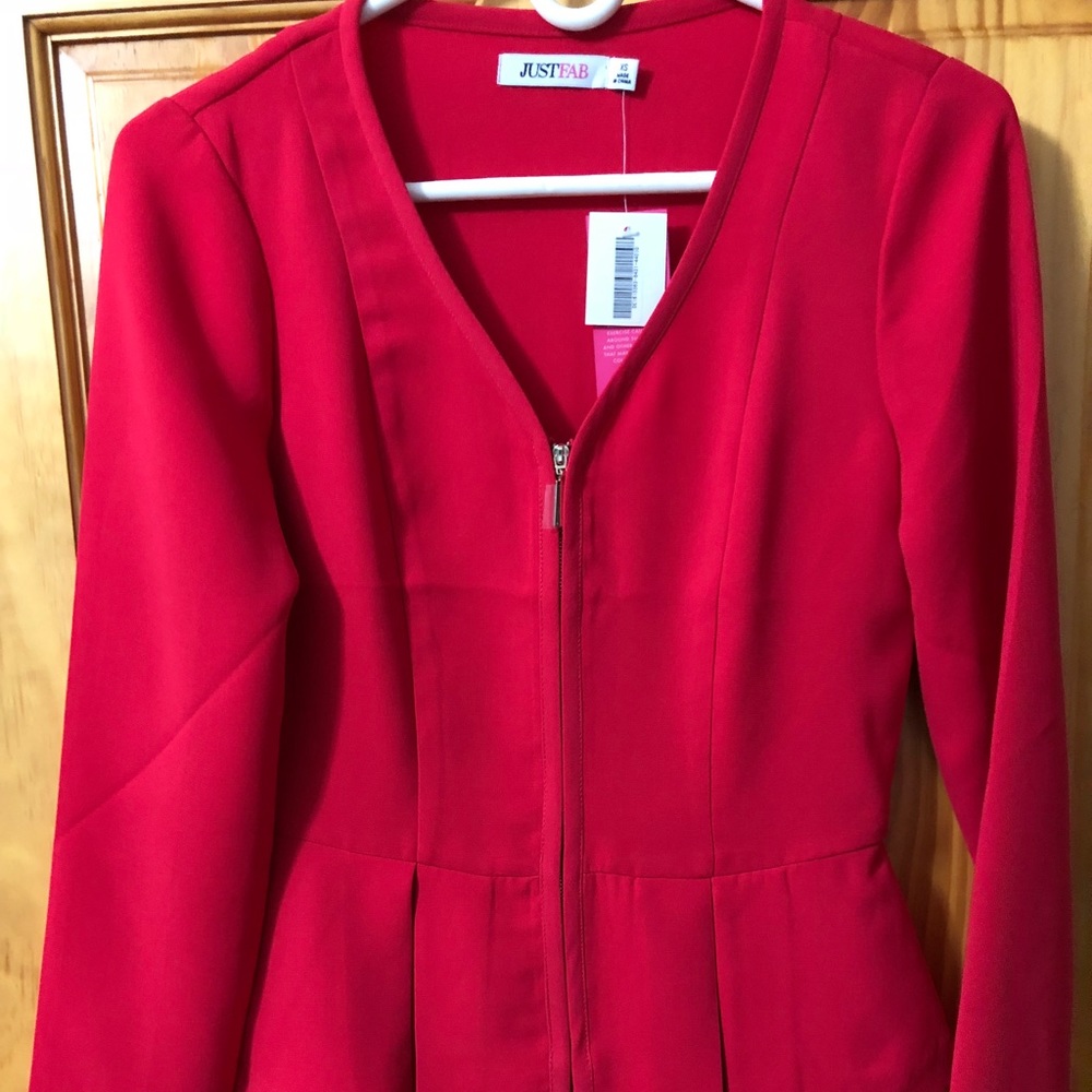 Red Peplum blazer justfab